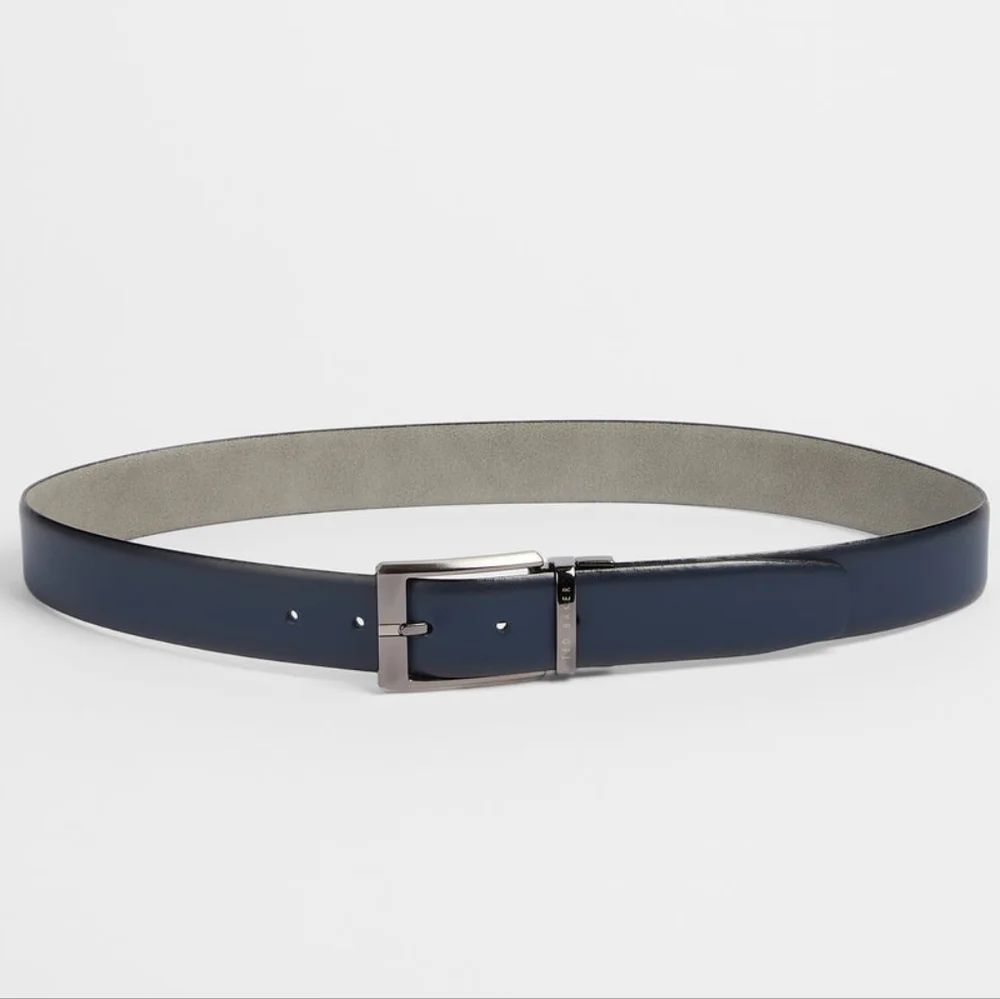 Ted Baker Navy Blue Leather Belt (Made in Italy) - Picture 1 of 8